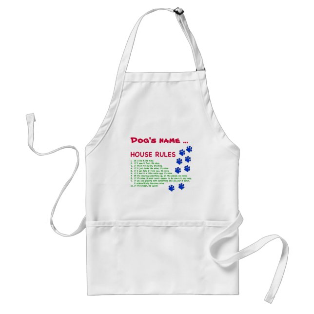 Dog House Rules - rules to live by Standard Apron (Front)