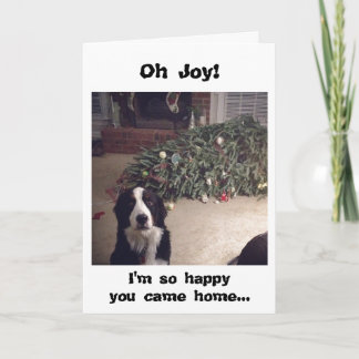 Dog humour Christmas tree card