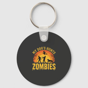 Dog Hunts Zombies Halloween Design Key Ring