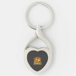 Dog Hunts Zombies Halloween Design Key Ring