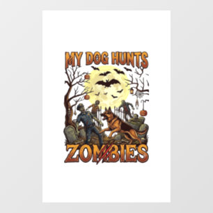 Dog Hunts Zombies Halloween German Shepherd Moon_1