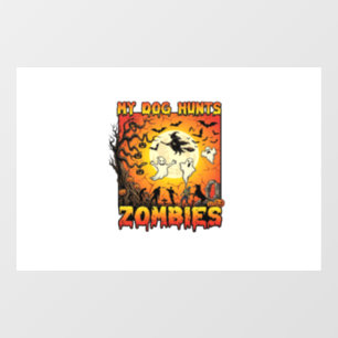 Dog Hunts Zombies Halloween Ghosts Witch Moon