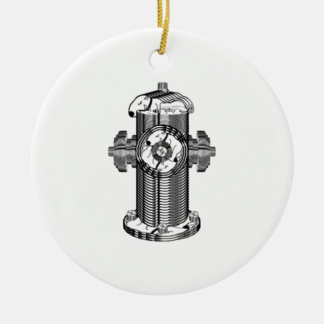 Dog Hydrant Ceramic Ornament (Front)