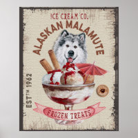 Dog Ice-cream funny Alaskan Malamute