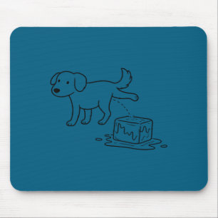 Dog ice funny dog humour line art mouse pad