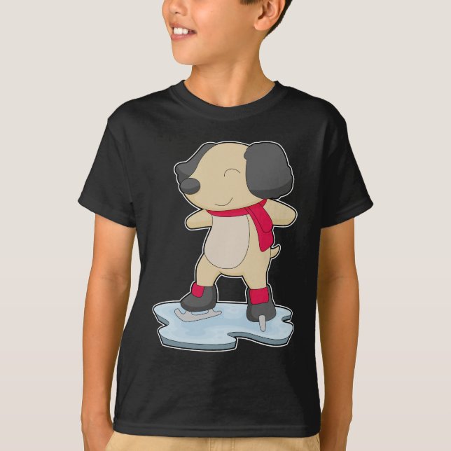 Dog Ice skating Ice skates T-Shirt (Front)