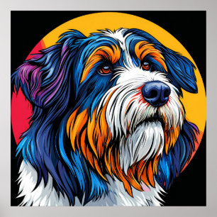Dog Illustrating Vibrant Creativity Poster