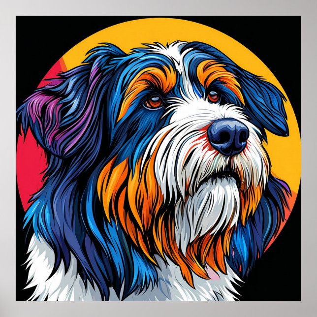Dog Illustrating Vibrant Creativity Poster (Front)