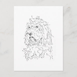 Dog Illustration, Cute Art Cockapoo Postcard