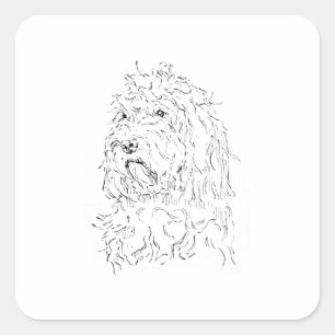 Dog Illustration, Cute Art Cockapoo Square Sticker