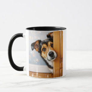 Dog Illustration Cute Curious Mug