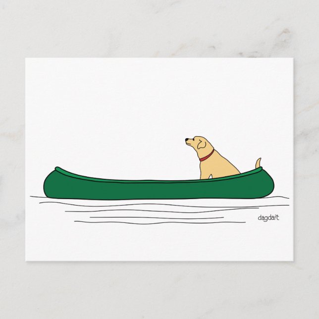Dog in a Canoe Moving Postcard (Front)