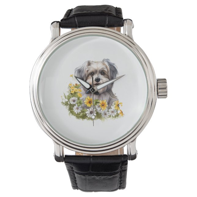 Dog in a Flower Garden Watch (Front)