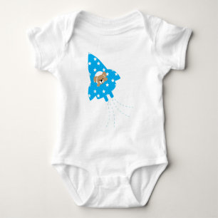 Dog in a Rocket Ship Baby Bodysuit