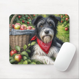 Dog In Apple Orchard Mouse Pad