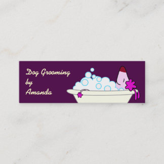 Dog in Bathtub - Pet Groomer Mini Business Card