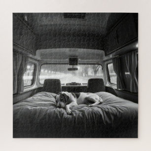 Dog in Bed of RV Jigsaw Puzzle