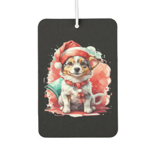 Dog in Christmas Hat - Christmas Tale Oversized T- Car Air Freshener