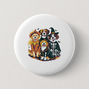 Dog In Costumes Fall Season Halloween Funny Dog Te 6 Cm Round Badge