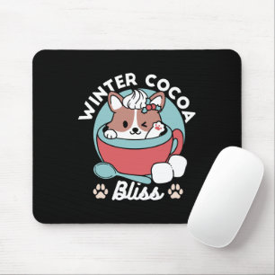 Dog in Festive Mug for Holiday Vibes - Winter Coco Mouse Pad