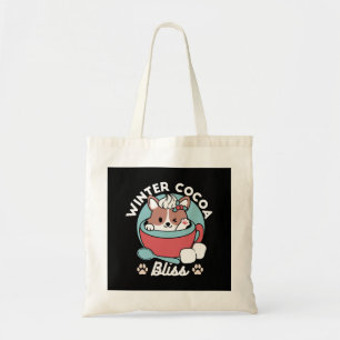 Dog in Festive Mug for Holiday Vibes - Winter Coco Tote Bag