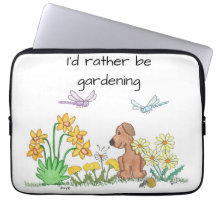 Dog in Flower Garden