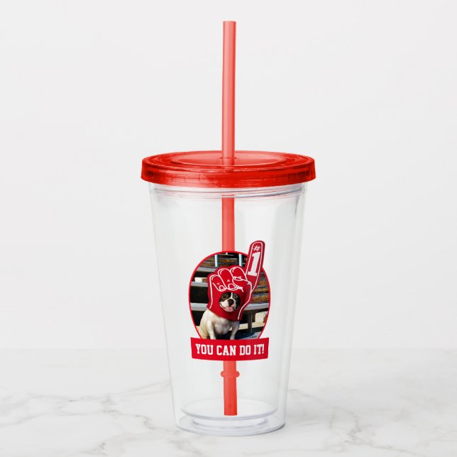 Dog In Foam Hand Acrylic Tumbler (Front)