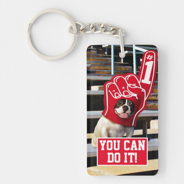 Dog In Foam Hand Key Ring (Front)