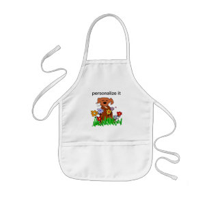Dog In Garden Dog Lover Kids Apron