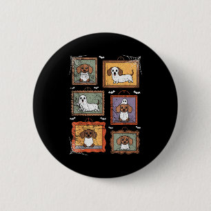 Dog In Ghost Costume Funny Halloween Puppy Lover 6 Cm Round Badge