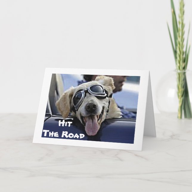 DOG IN GOGGLES SAYS "ENJOY YOUR RETIREMENT" CARD (Front)