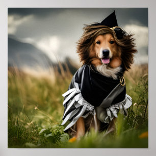 Dog In Halloween Costume Poster