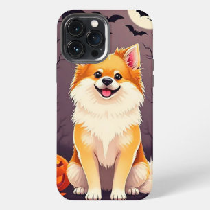 Dog in Halloween Scene with Pumpkins iPhone 13 Pro Max Case