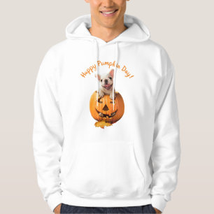 Dog in Jack-o-Lantern Hoodie