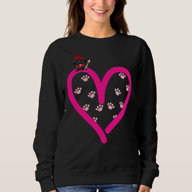 Dog In My Heart Paw Love Black Lab Labrador Retrie Sweatshirt (Front)
