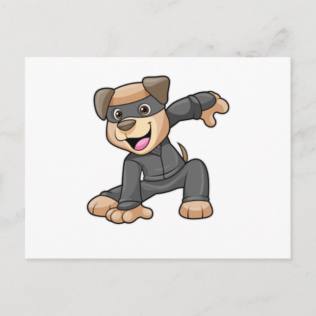 Dog in Ninja Costume Postcard (Front)