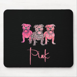 Dog In October We Wear Pink Ribbon Breast Cancer  Mouse Pad