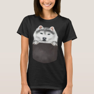 Dog In Pocket  Dog  Siberian Husky T-Shirt
