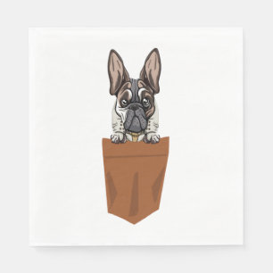 Dog in Pocket Funny Puppy for Dog Lovers Bulldog 1 Napkin