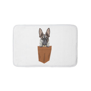 Dog in Pocket Funny Puppy for Dog Lovers Bulldog  Bath Mat