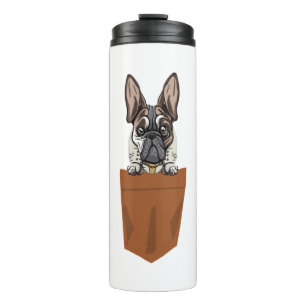 Dog in Pocket Funny Puppy for Dog Lovers Bulldog Thermal Tumbler