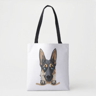 Dog in Pocket Funny Puppy for Dog Lovers German Sh Tote Bag