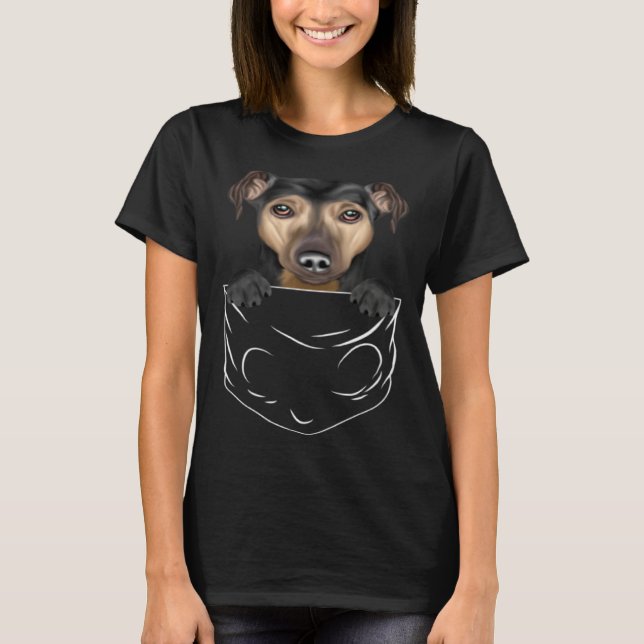 Dog In Pocket Manchester Terrier  Dog T-Shirt (Front)