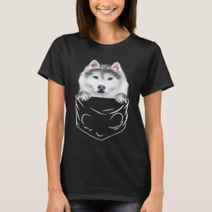 Dog In Pocket Siberian Husky  Dog T-Shirt