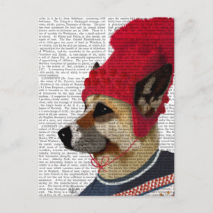 Dog in Ski Sweater 2 Postcard
