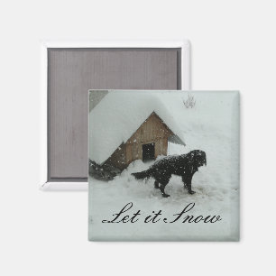 Dog in Snow by Doghouse Magnet