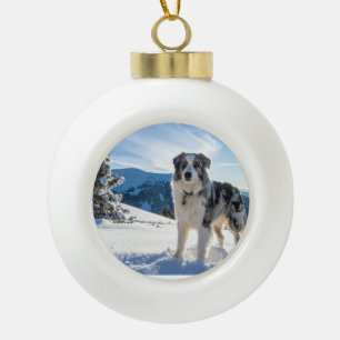 Dog in Snow Ornament