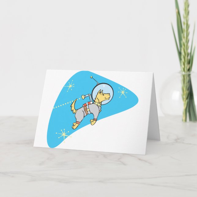Dog In Space Greeting Cards (Front)