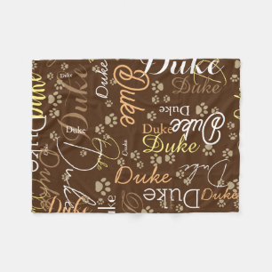 Dog in Style brown paws Fleece Blanket