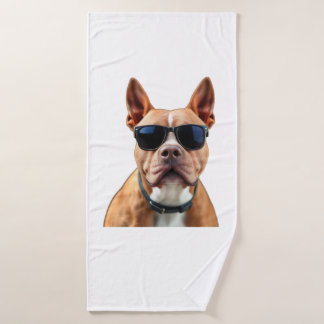 Dog in Sunglasses Bath Towel